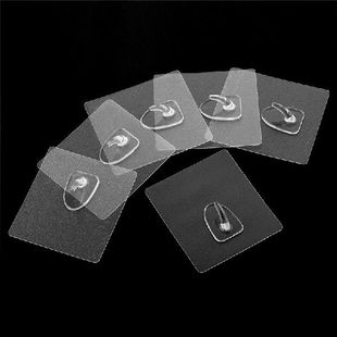 Anti skid Adhesive Reusable 12pcs Hooks Transparent