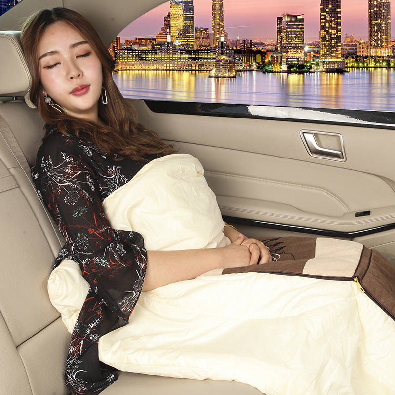 车里抱枕头汽车被子两用纯棉车用一对车载空调被车内靠背车上枕