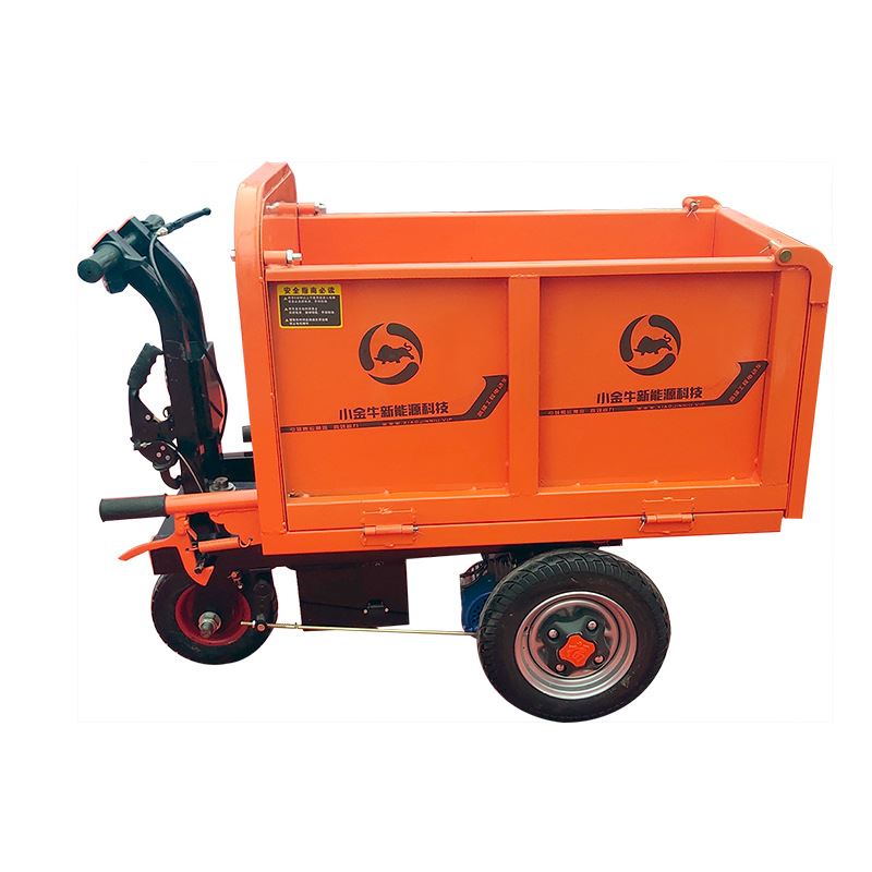 三轮拉砂浆车载王实心胎工地电动灰斗车手推搬运翻斗车电动手推车