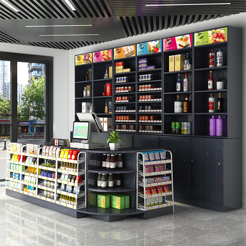 定制超市收银台便利店小货架多功能组合烟酒柜小型店铺简约包邮