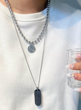 Scooter Necklace Personality Hip hop Titanium Steel chain