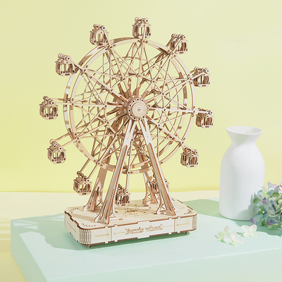 极速Robotime Rolife 232pcs Rotatable DIY 3D Ferris Wheel Woo