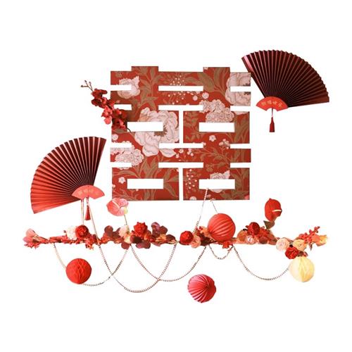 顺便买卖结婚婚房装饰布置套装新房拉花卧室客厅喜字背景墙用品