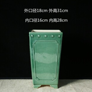 极速精品紫砂花盆特大号高四方盆冰裂釉兰花悬崖老庄签筒盆景盆中