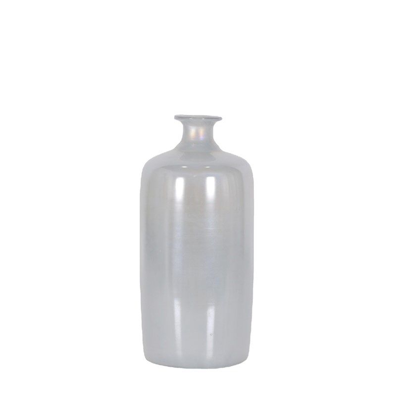 美式灰色珠光仿金属质感玻璃花瓶插花家居样板间装饰欧式蜡烛摆件