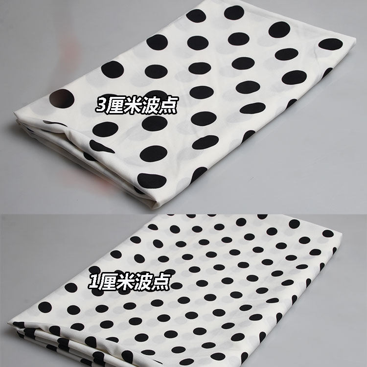 韩版不透圆点波点条纹印花雪纺碎花布料连衣裙长裙阔腿裤面料