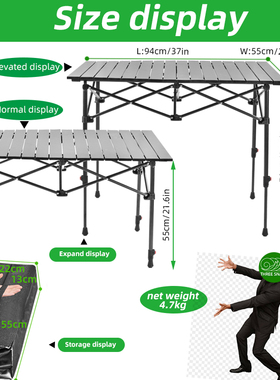 Camping Table Collapsible Folding Outdoor Furniture Barbecue