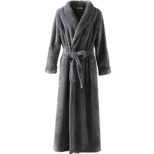 极速Men Coral Kimono Long Bathrobe Size Plus Winter Fleece