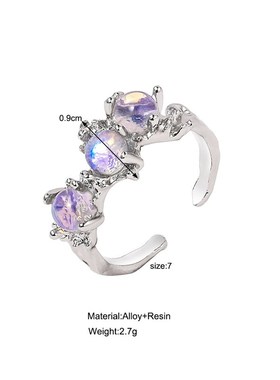 rings women新款ins风 月光石镶嵌戒指轻奢小众冷淡风女戒指ring