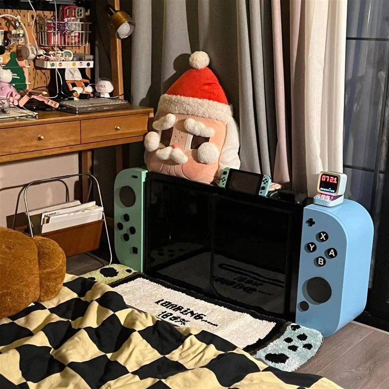 switch造型收纳展示柜子电视柜烤漆柜轰趴电竞游戏房装修游戏