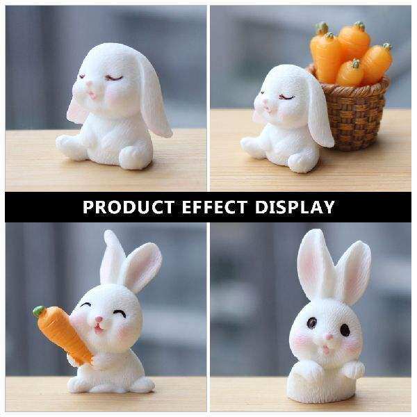 9Pcs Simulation Rabbit Radish Model Adornment Easter Party