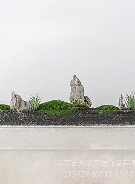 现代简约压克力绿植摆件样板房轻奢北欧售楼装饰品电视柜玄关客厅