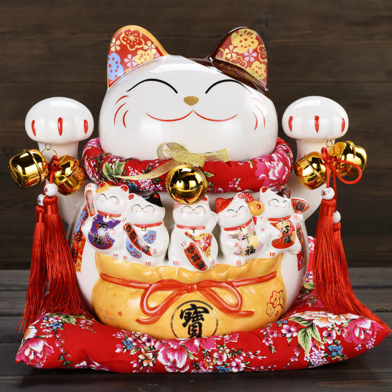 招财猫存钱罐大容量男女孩创意儿童储蓄罐陶瓷超大号家居客厅摆件