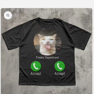 CAT FUNNY MEME TEE T恤男 FREAKY SHIRT猫短袖 DEPARTMENT