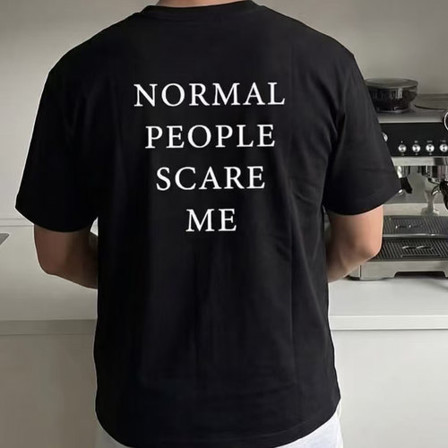 短袖男女 NORMAL PEOPLE SCARE ME 美式字母T恤2026新款宽松百搭