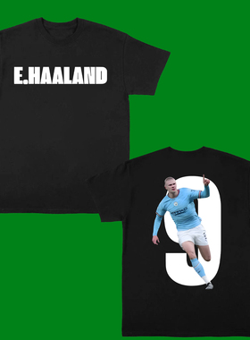 E-HAALAND T-SHIRT NUMBER 9哈兰德足球球星短袖9号T恤男2026夏潮