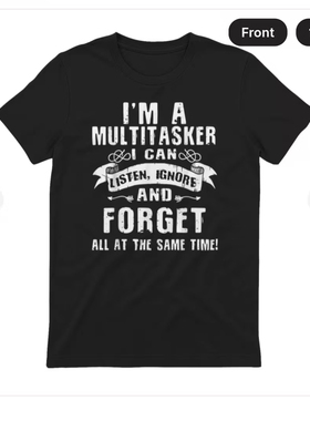 FUNNY T-SHIRT I'M A MULTITASKER I CAN字母美式休闲短袖T恤男女