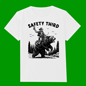 SHIRT MEN SAFETY FOR FUNNY GRIZZLY GUYS THIRD BEAR PARK