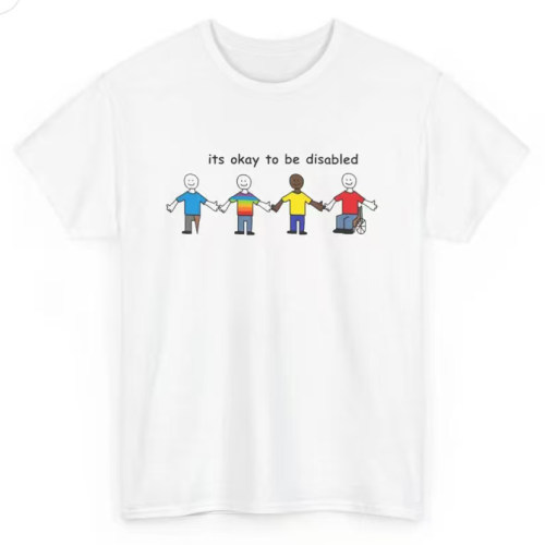 its okay to be disabled 包容接纳印花T恤美式平等宽松短袖男女