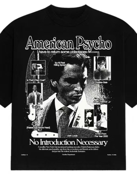 AMERICAN PSYCHO T-SHIRT 美国精神美式病人短袖休闲T恤男2026潮