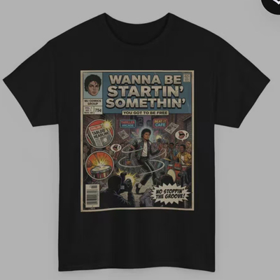 Comic Michael Jackson shirt king of pop music迈克尔杰克逊潮