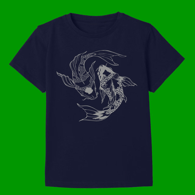 KOI FISH YIN YANG T-SHIRT INK DRAWING 2026锦鲤祥瑞短袖T恤男