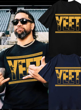Main Event2024新款夏短袖T恤男主战赛选手Jey Uso杰乌索YEET黄色