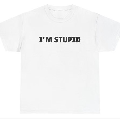 美式 I'M STUPID 简约美式短句日常休闲宽松圆领短袖 T 恤男2026