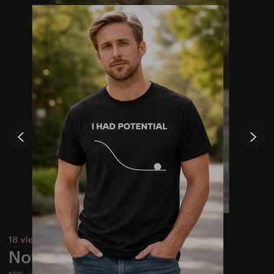 i have potential 瑞恩高斯林同款美式宽松短袖t恤男趣味物理短袖