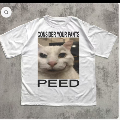 CONSIDER YOUR PANTS PEED FUNNY CAT MEME T-SHIRT猫趣味短袖T恤