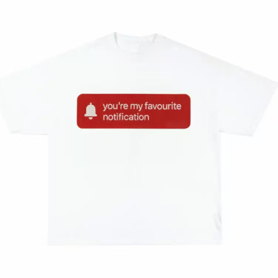 美式 you're my favourite notification趣味提示T恤宽松短袖男女