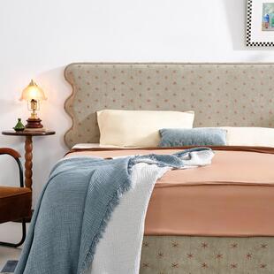 木排骨架中古布 法床复B9258古主卧双人榉式 番茄设计出品 扬风床