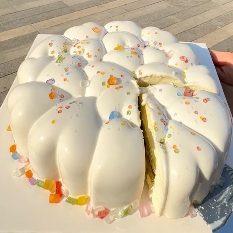 速发网红彩色水晶蛋糕装饰摆件烘焙珍珠砂糖生日甜品点缀装扮