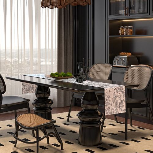 速发特黎凡条】法式桌旗轻奢高端高级感复古防水茶几长【布