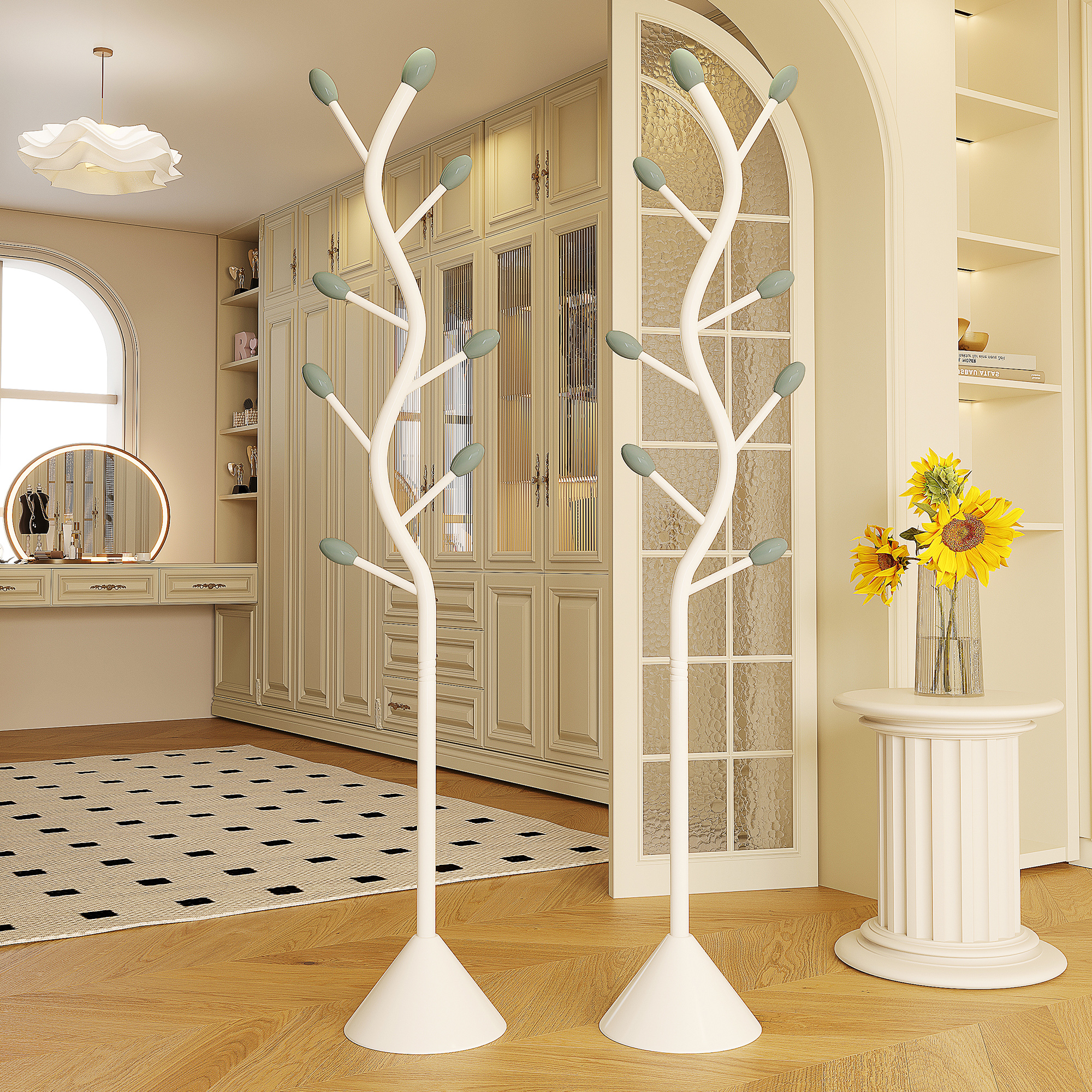 速发衣帽架简4落地家用卧室挂衣架晚上床边临时放衣神器202易新款