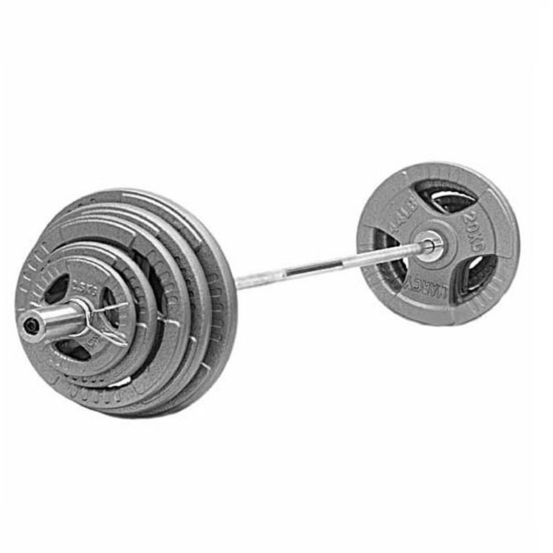 速发大孔铃.2m杠铃杆纯铁手抓02片10杠  150公斤男士健身器材家用