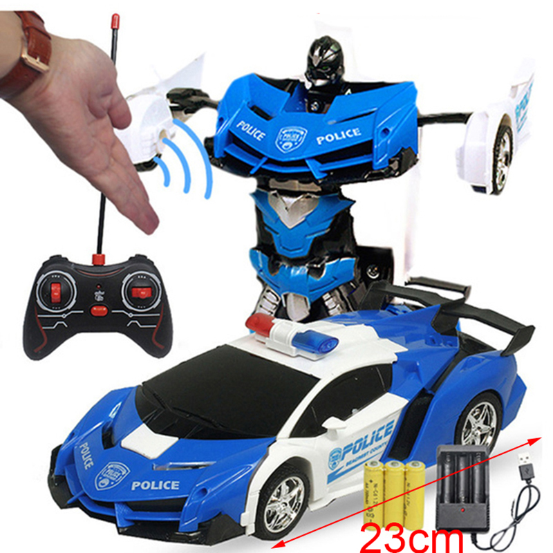 现货36cm 2 RC Car Robot 2.4Ghz Induction Transformation Figh