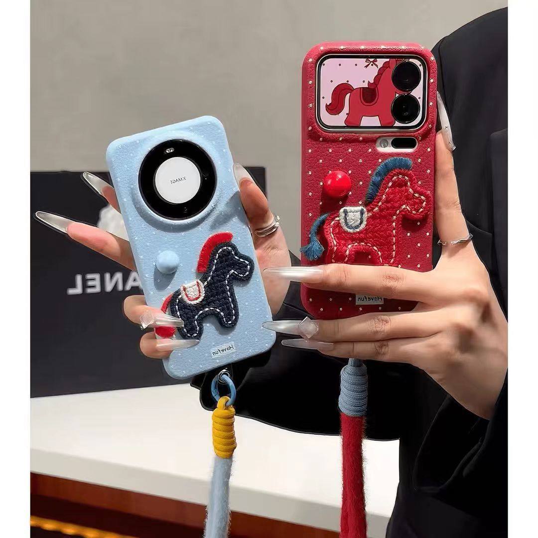 波点小马腕带适用iPhone17Promax苹果16手机壳15新款14全包13女12,个性定制/设计服务/DIY,手机壳/保护套定制,淘宝优惠券,粉丝福利购,淘宝优惠卷