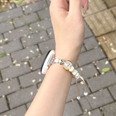 适用高驰COROSPACE3表带夏季黑猫小狗手表apex2/2pro串珠拉绳腕带