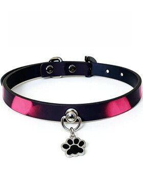 桃气温变变色猫爪吊坠项链