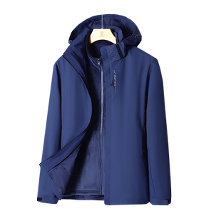 罗宾汉休闲春秋三合一冲锋衣外套男女新款户外防风连帽宽松登山服