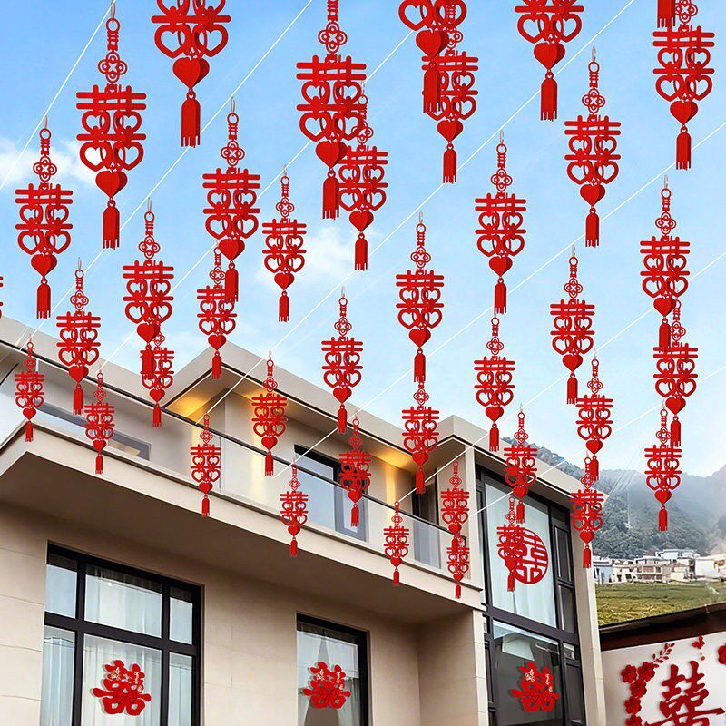 速发农村结婚院子装饰灯笼风车挂饰室外婚礼场景布置庭院婚庆用品