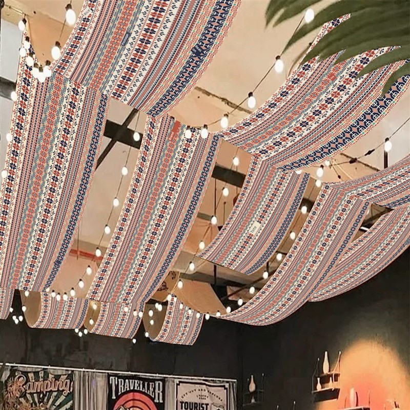 速发亚图案布艺餐厅装饰氛围天花板天棚装饰背景条布挂布