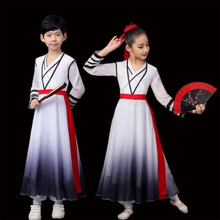 速发古典舞壮志少年行演出服中子风儿童国学弟国规服装芒种扇子舞