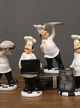 速发厨品厨师造型小摆件餐桌摆设饭店餐厅自助餐台面装房饰酒柜工