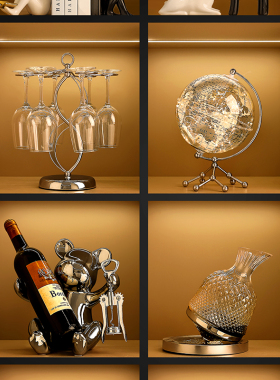 速发贝汉酒轻奢高档家居客厅电视柜摆柜熊红美架餐边柜装饰品酒件