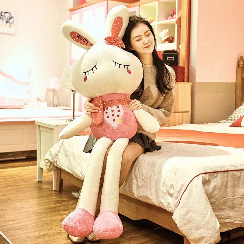 速发兔子玩绒毛具流氓兔小白大玩偶布娃娃兔抱枕孩儿童生日礼物