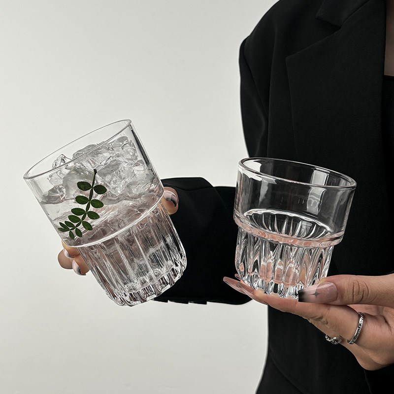 速发多汁途风复古咖啡杯透明啤酒杯冰铁拿美式果用杯子