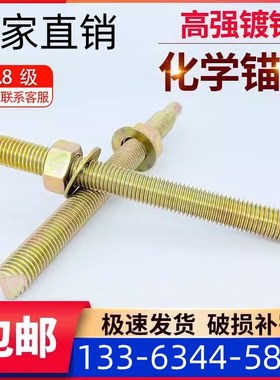 速发锌丝加长M10M12M14M16M18-M08.8级高螺度热镀螺化学强栓锚栓