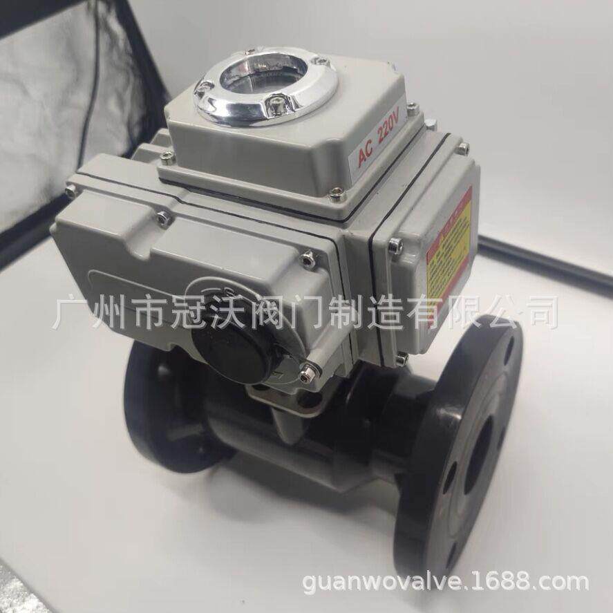 PPH电动球阀DN100塑料PPR耐酸碱防腐蚀增强聚丙烯工业化工PVC阀门